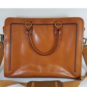 Italian leather briefcase laptop case bag
